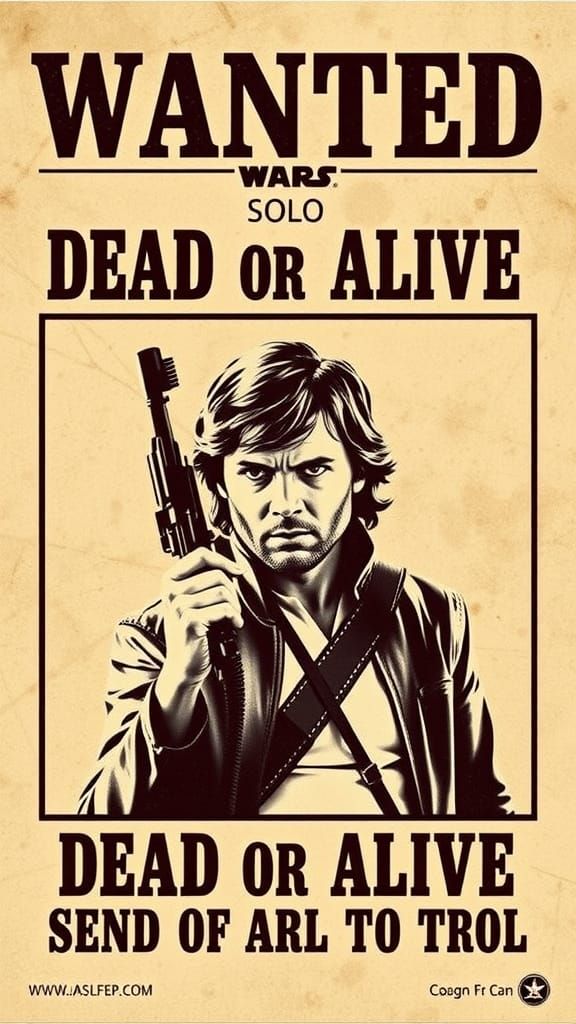 Han Solo Wanted Poster: Dead or Alive