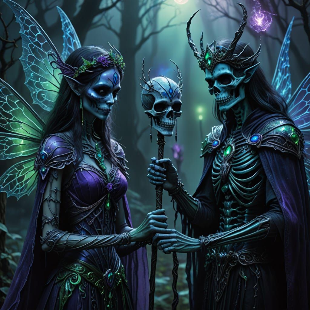 Death Fairy and Lich with Runestone Staff