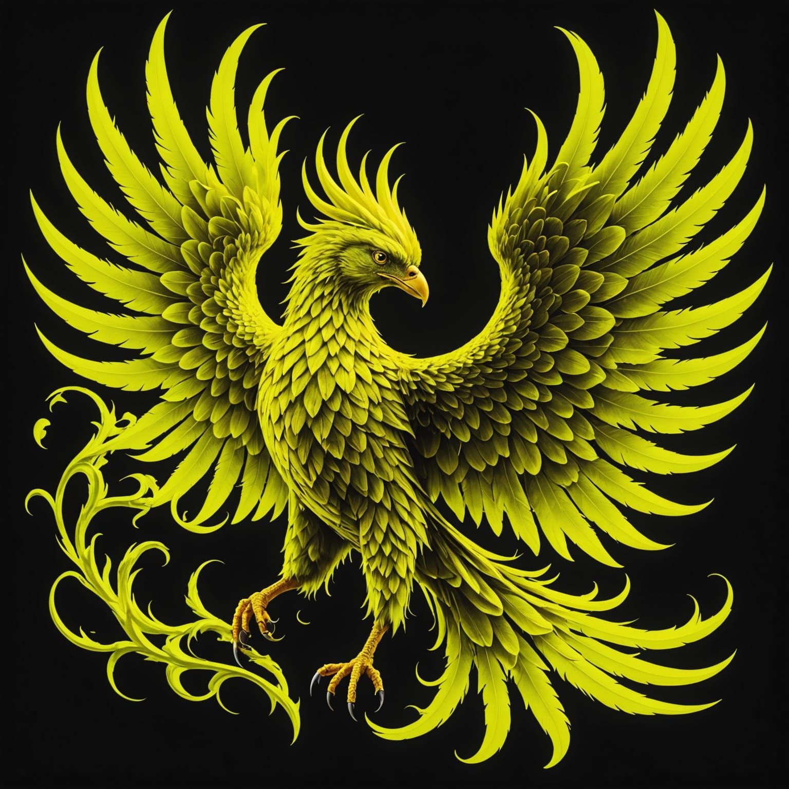 Fluorescent Yellow Phoenix Rising
