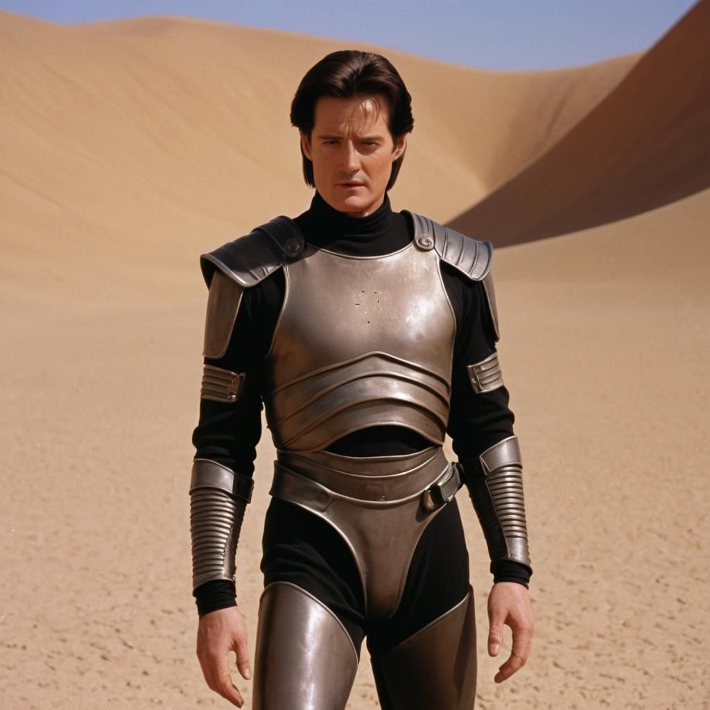 Paul Atreides in Stillsuit on Arrakis Desert