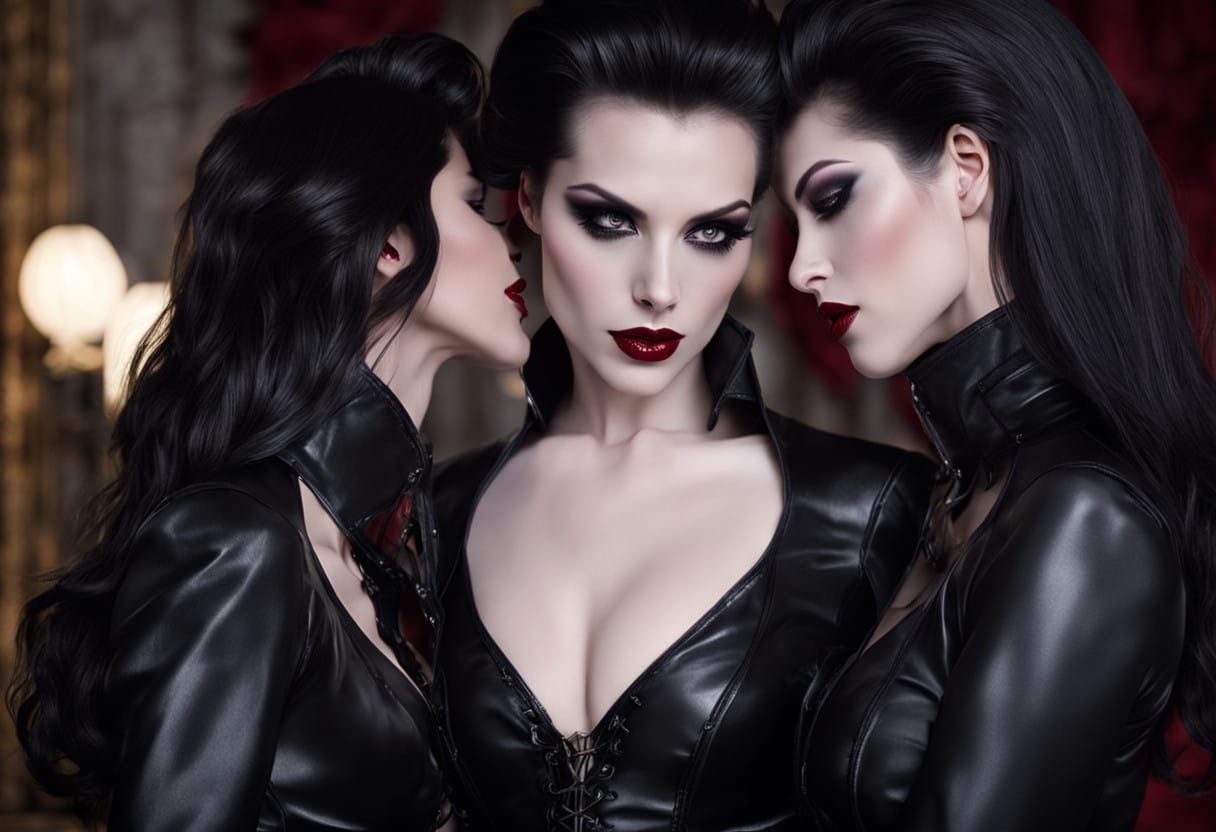 Sensual Vampire Lovers in Dark Elegance