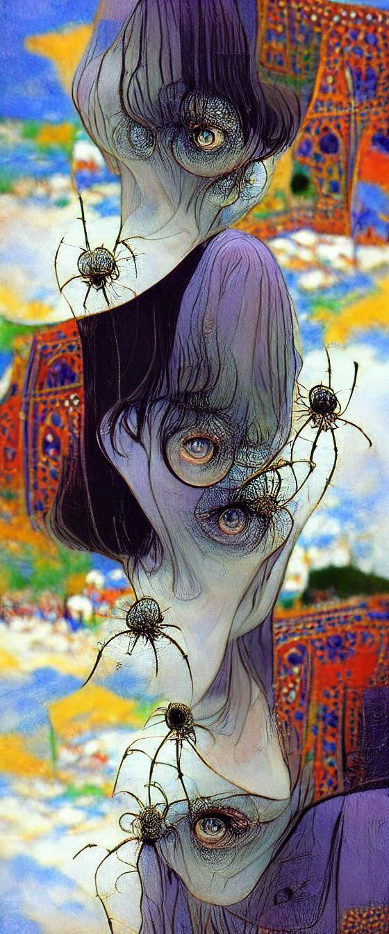 Spiders Portrait Inspired by Surrealist Masters