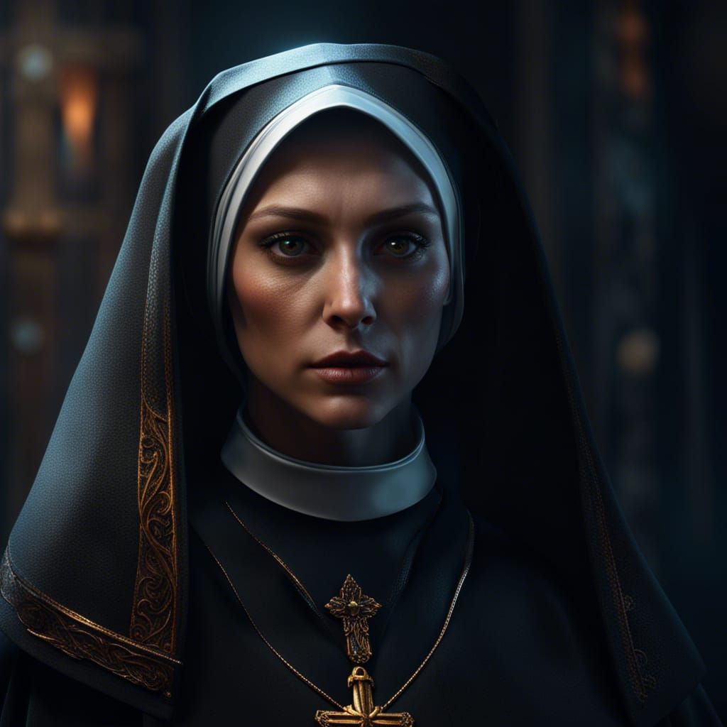 Realistic Portrait of a Beautiful Nun in 8K