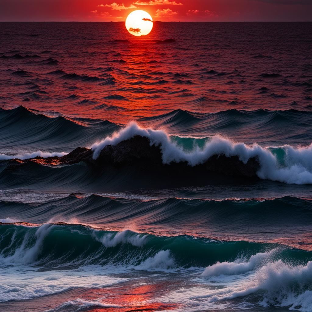 Surreal Caribbean Sunset: Hemorrhage of Color