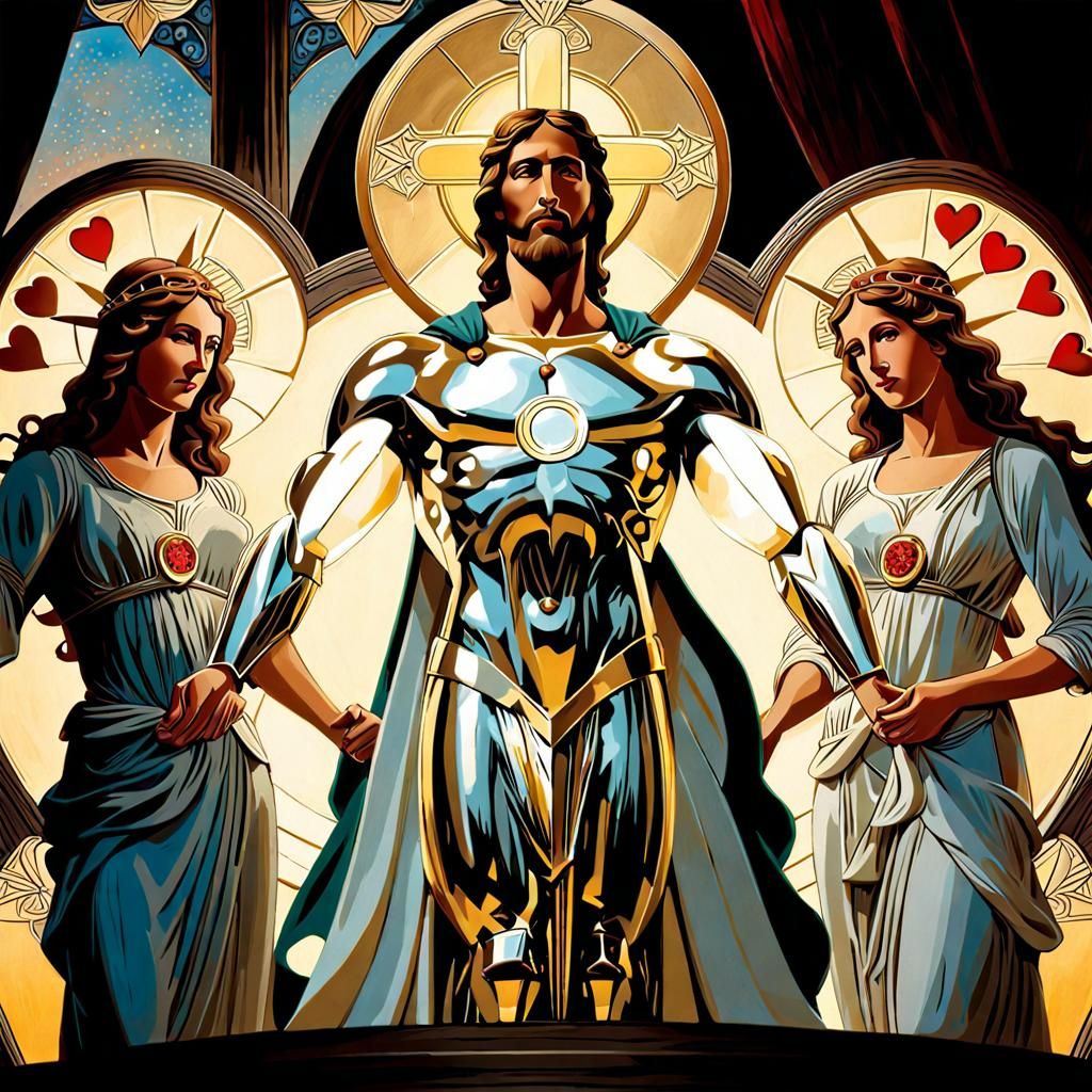 Loving Jesus Christ Portrait in Romantic Style