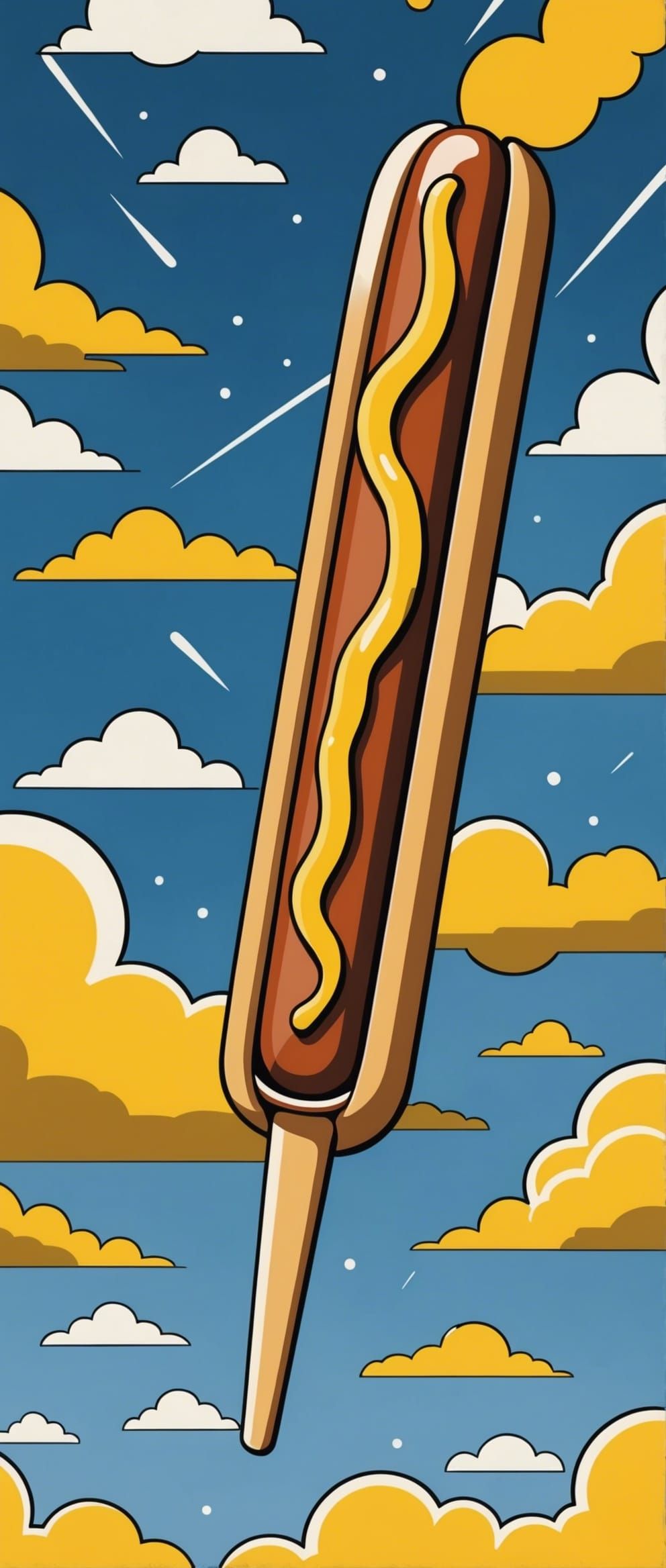 Corn Dog Floats: A Roy Lichtenstein-esque Painting