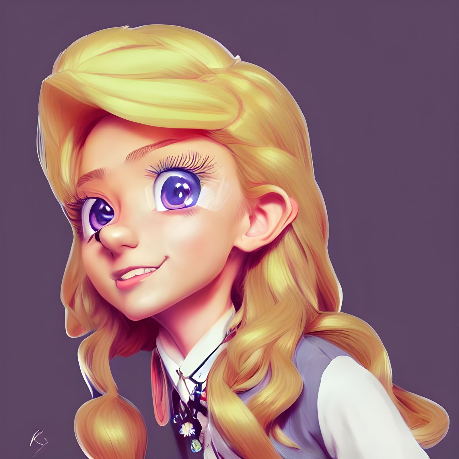 Minnie May Hopkins Portrait in Manga Style