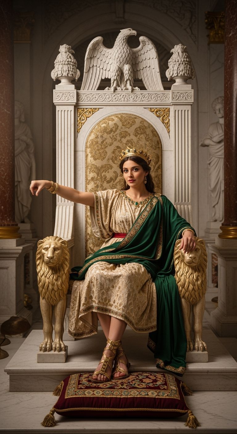 Roman Empress on Marble Throne, Professional Photography