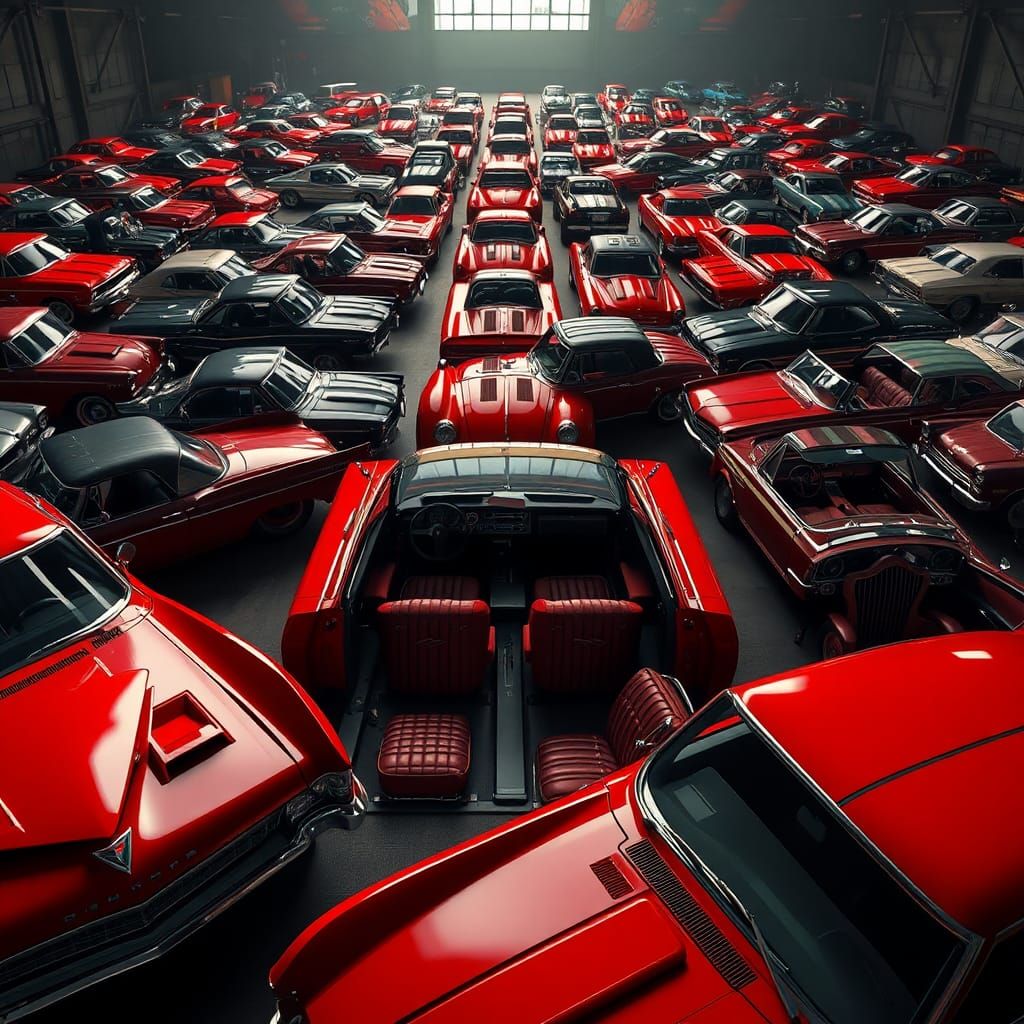 Vintage American Muscle Car Collection: Cinematic 3D Render