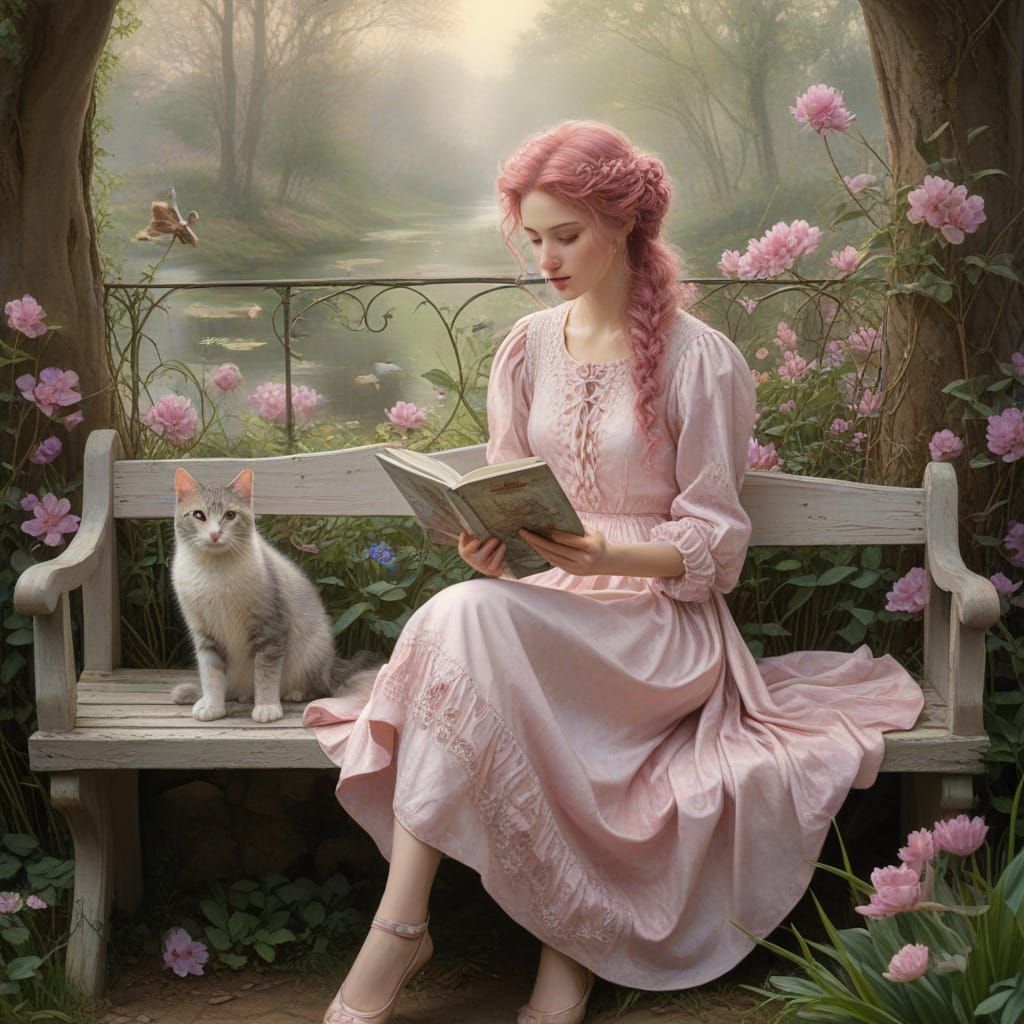 Whimsical Fantasy Scene in Pastel Colors