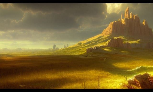 Epic Prairie Landscape in Dark Fantasy Style