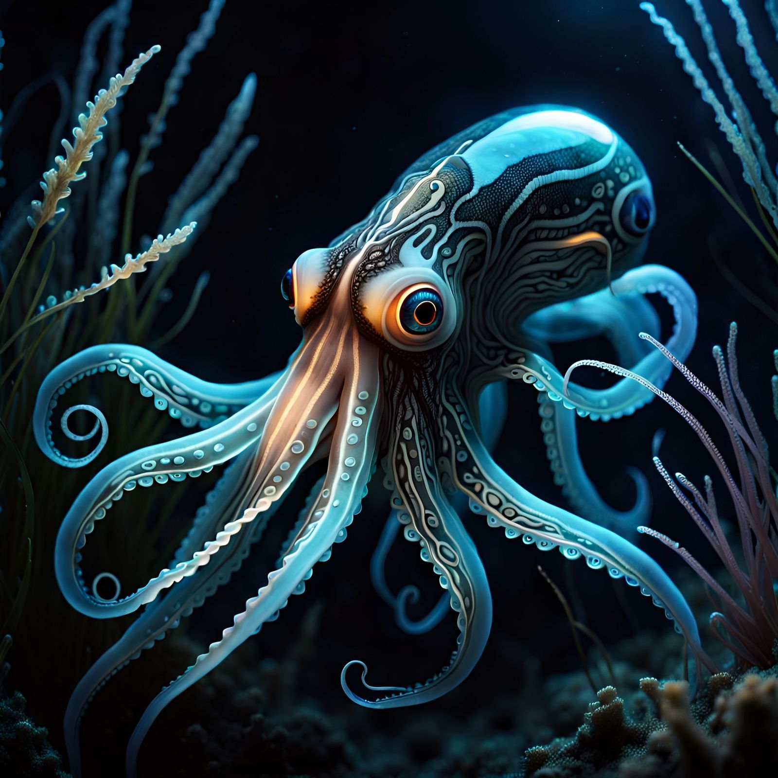 Bioluminescent Squid Illuminates the Deep Sea