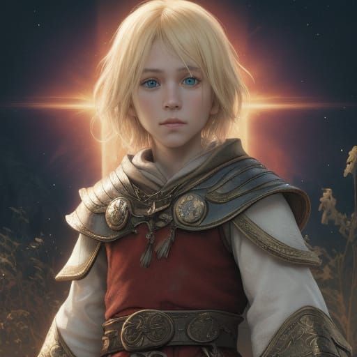 Orphan Mage in Red Robes with Cosmic Sunfire