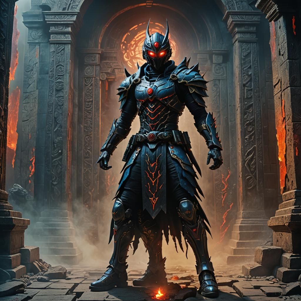Kamen Rider Hades in Dark Fantasy Temple