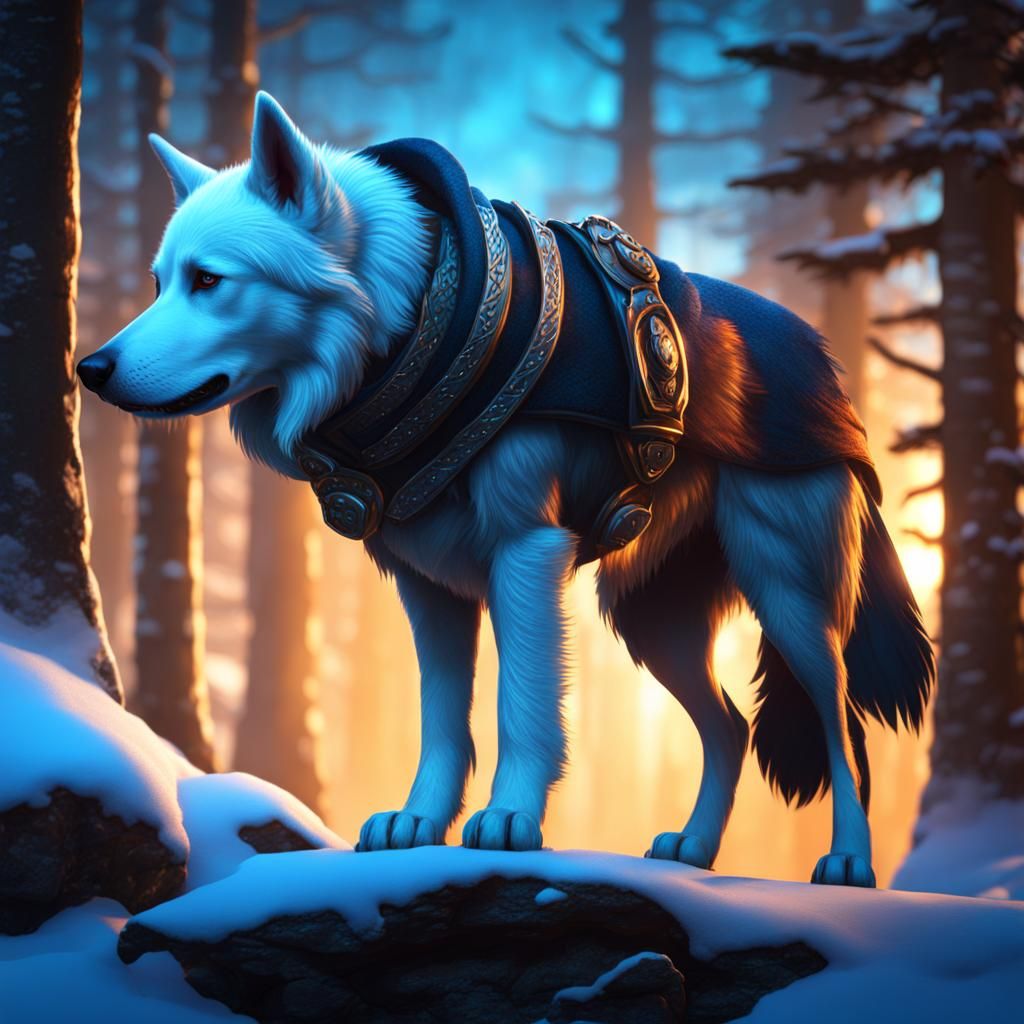 Winter Dog in Obsidian Cape, Concept Art