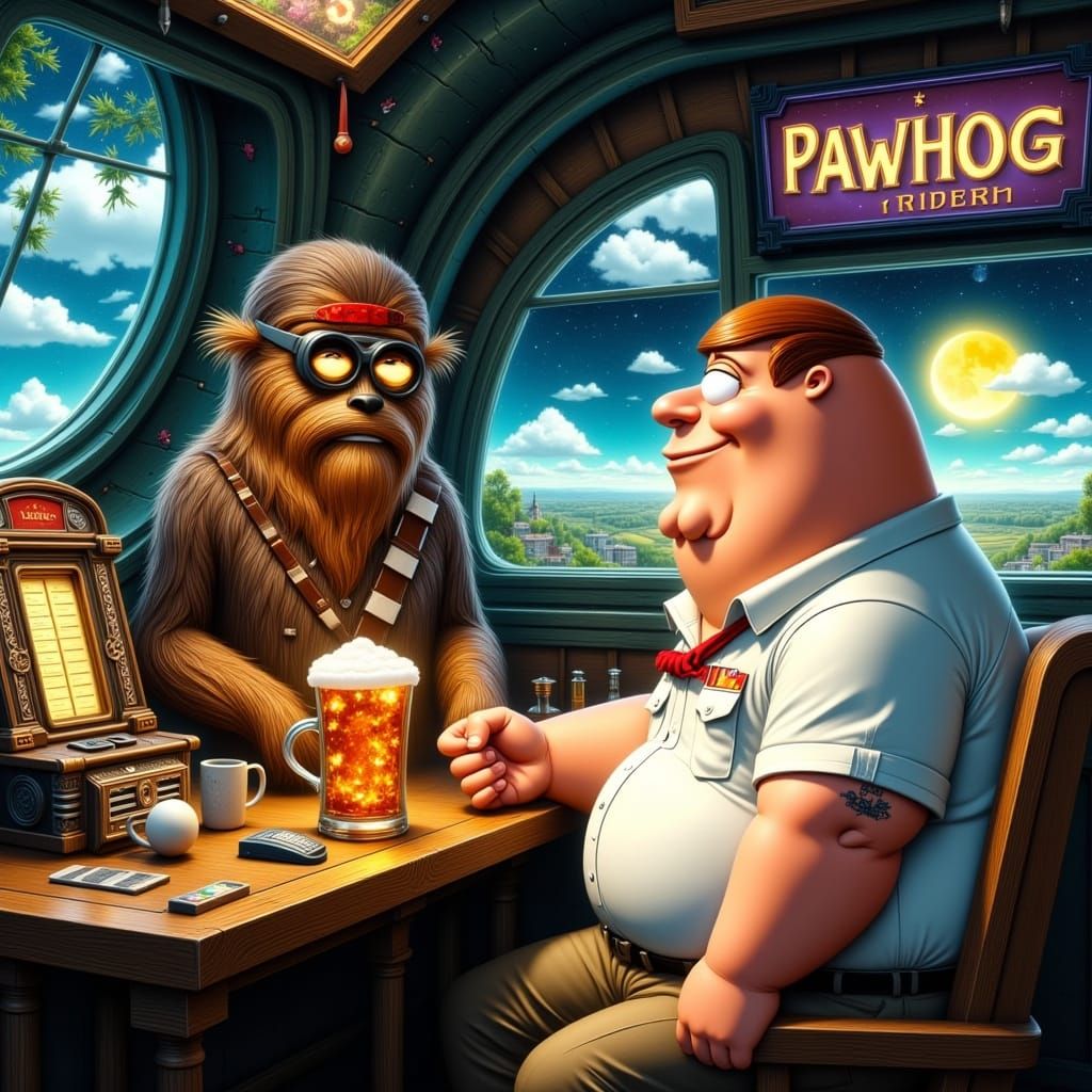 Peter Griffin and Chewbacca Share a Laugh in Fantastical Ste...