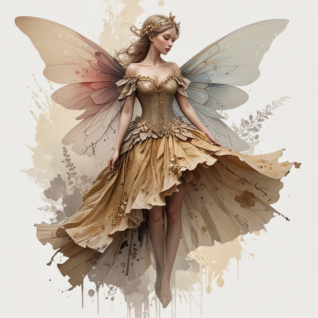 Regal Fairy Queen in Vibrant Watercolour