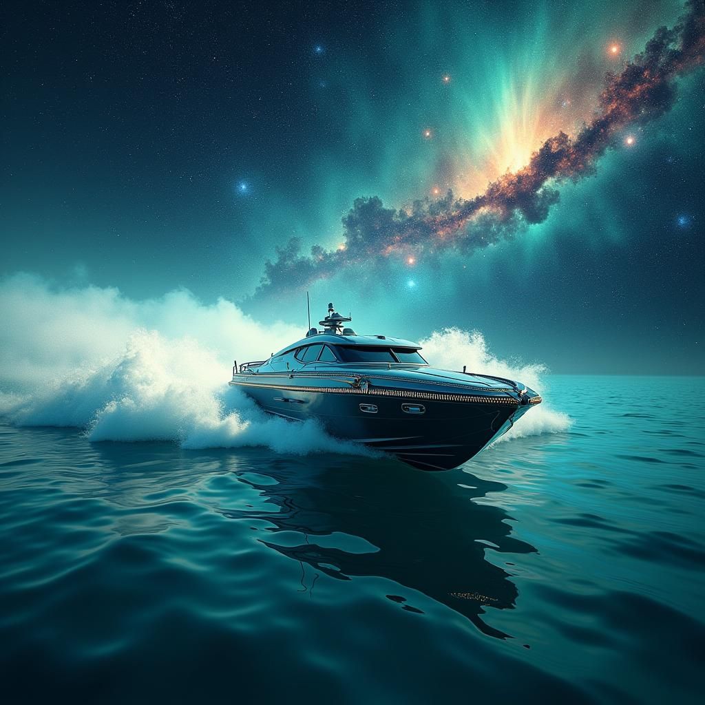 Cosmic Zipper Speedboat Unveiling Galaxy