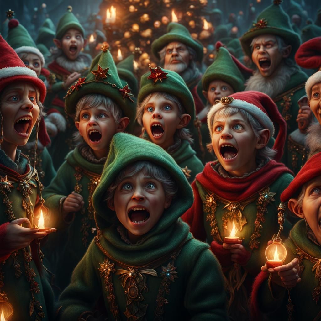 Frightening Christmas Elves Matte Painting