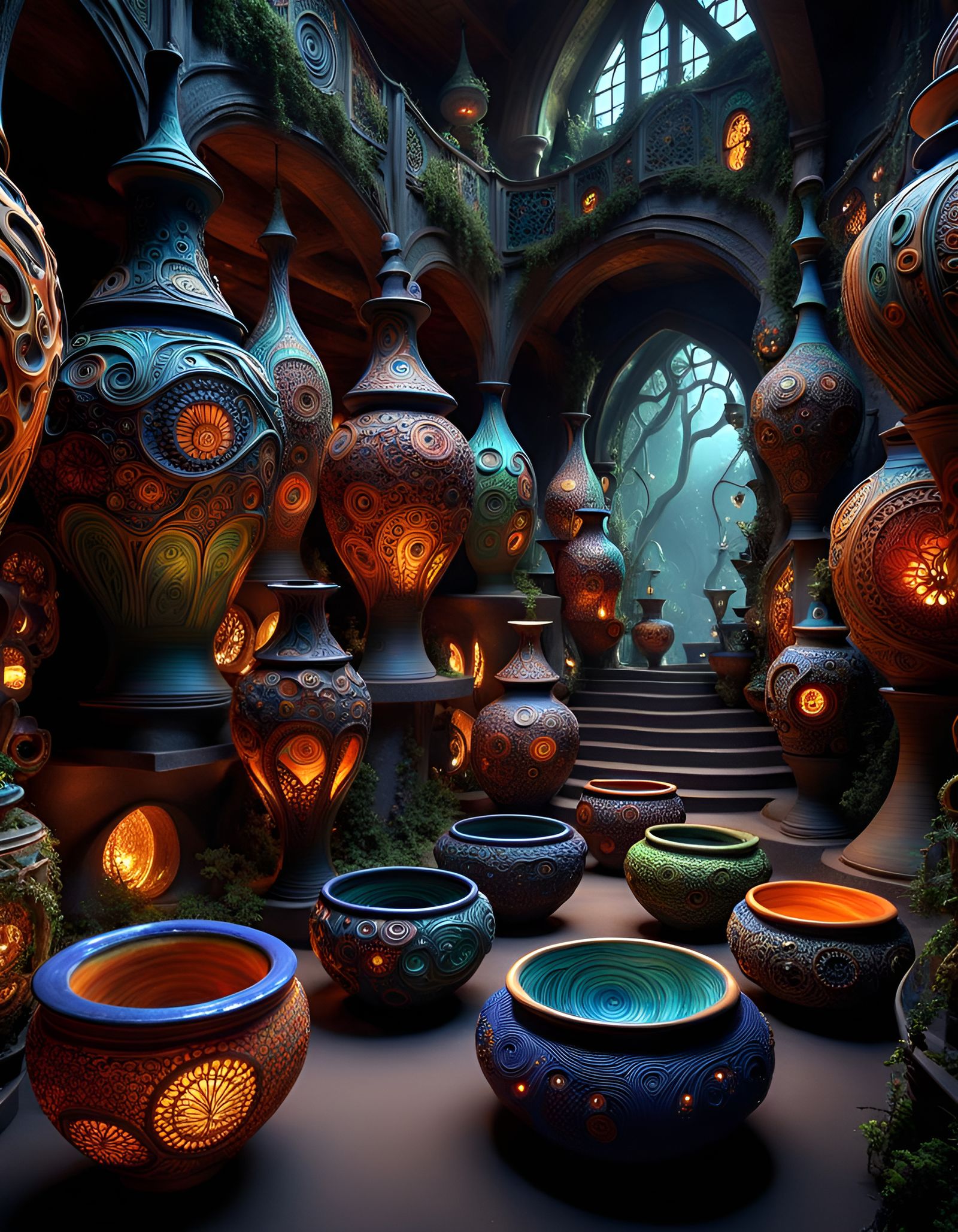 Bizarre Pottery with Souls in a Dark Fantasy Setting