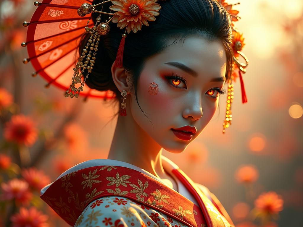 "A captivating full body, surreal full-body portrait of a Ja...