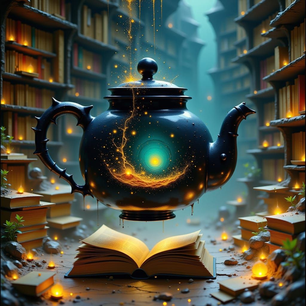 Sentient Stardust Teapot in Zero-G Library