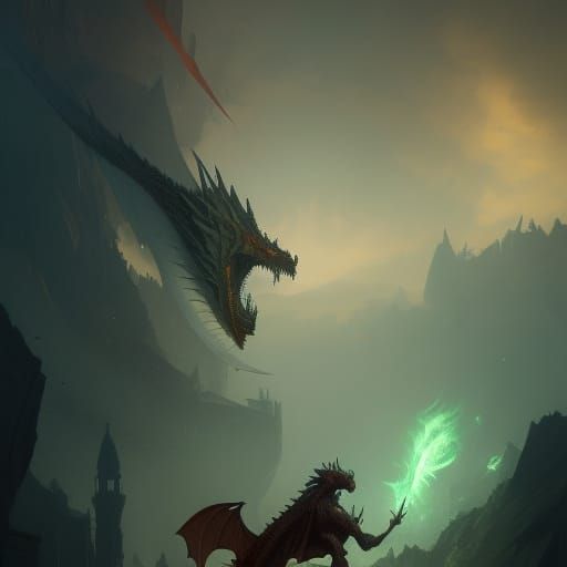 Dragons in Dark Fantasy Style