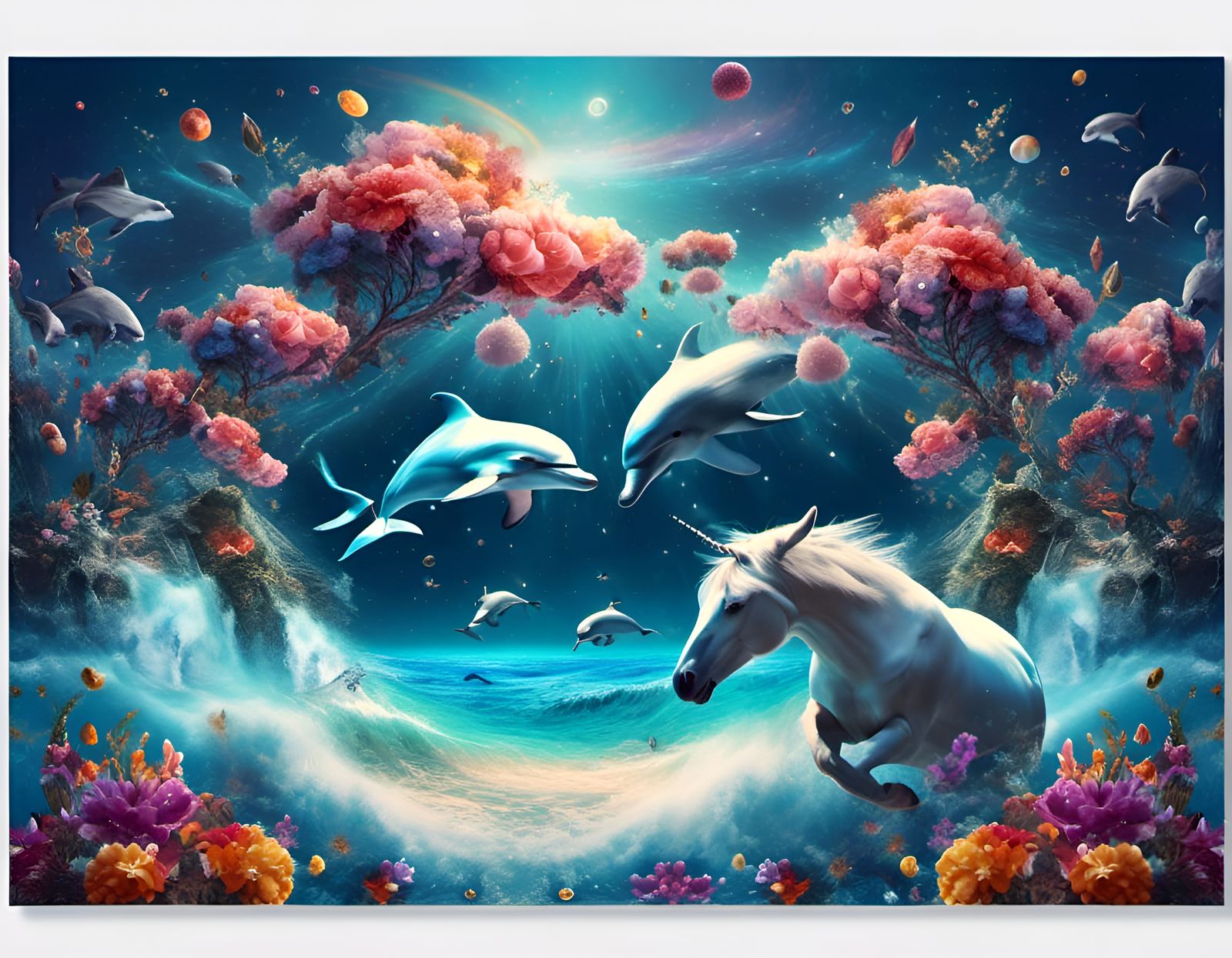 Unicorns and Dolphins in a Galaxy Dreamscape