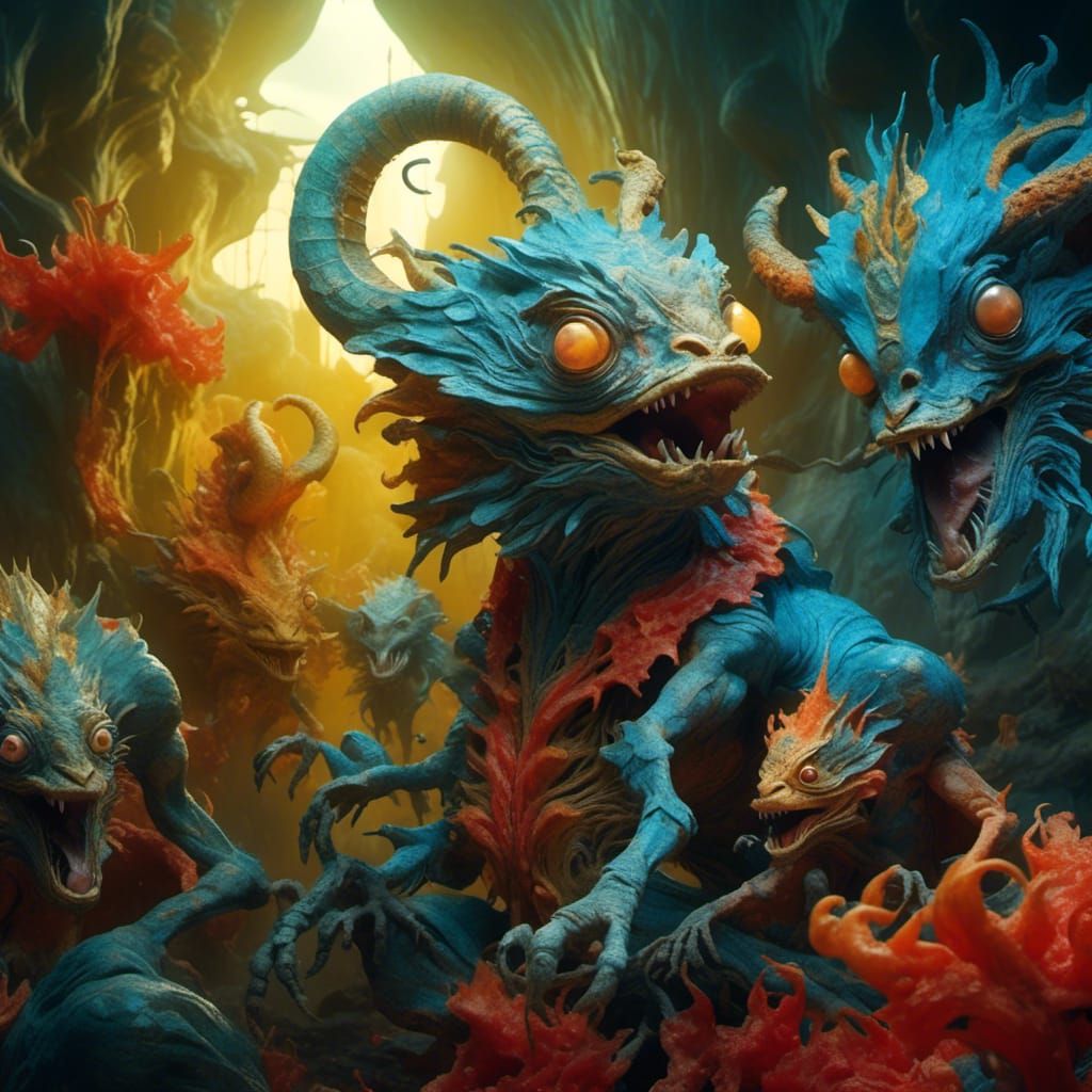 Schizoid Lizard-Rats Attack Chibi-Eating Monster