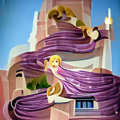 Rapunzel in Art Deco Style