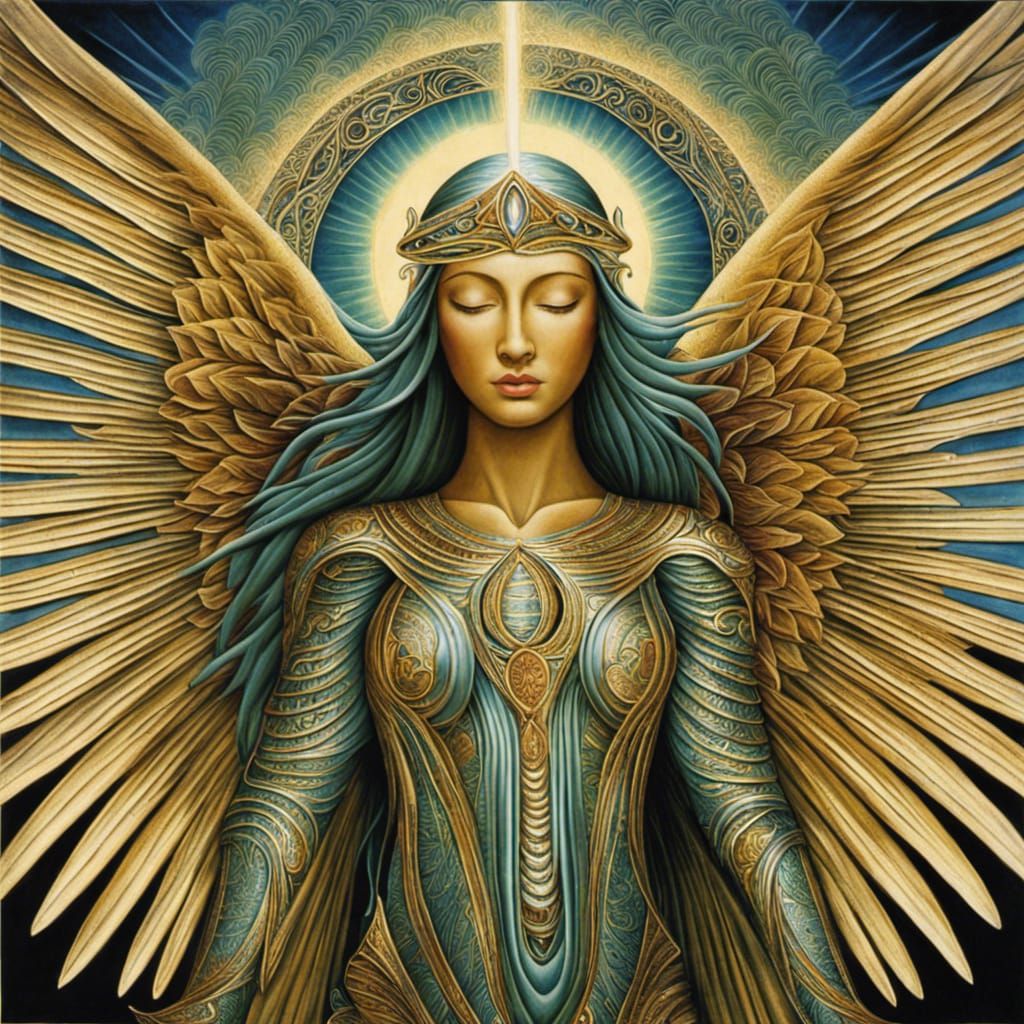 Ethereal Angel Portrait in Visionary Art Style