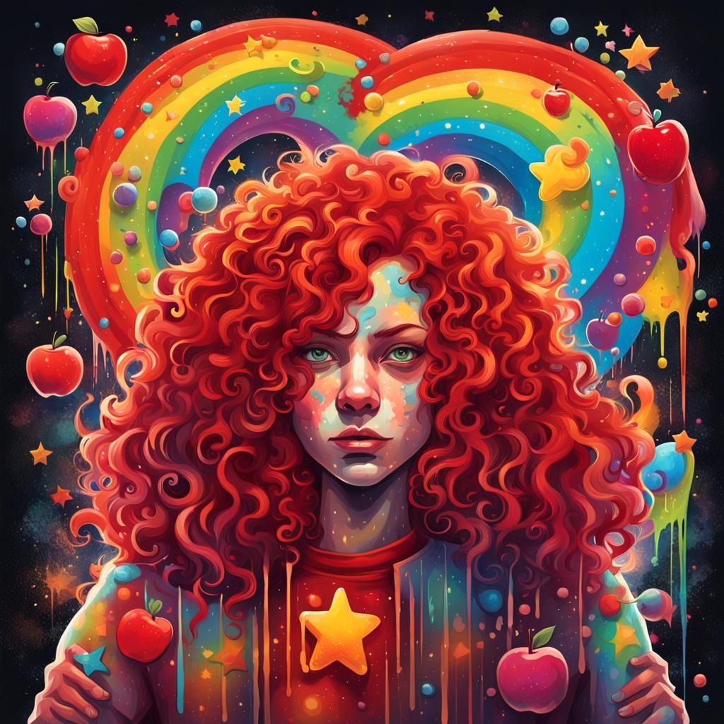 Graffiti Art Creature: Woman-Headed Care Bear