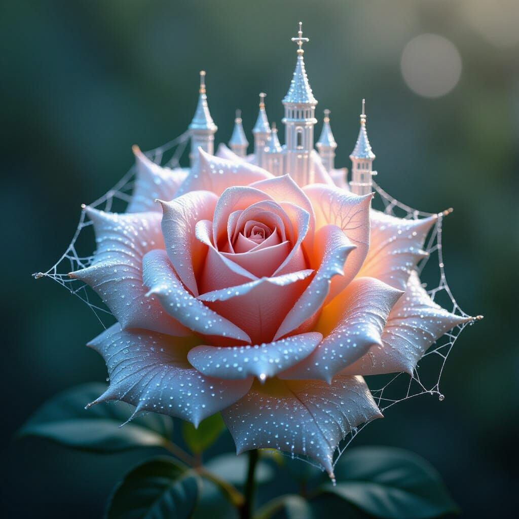 Fantastical Webs: A Rose, Castle, and Sculptures