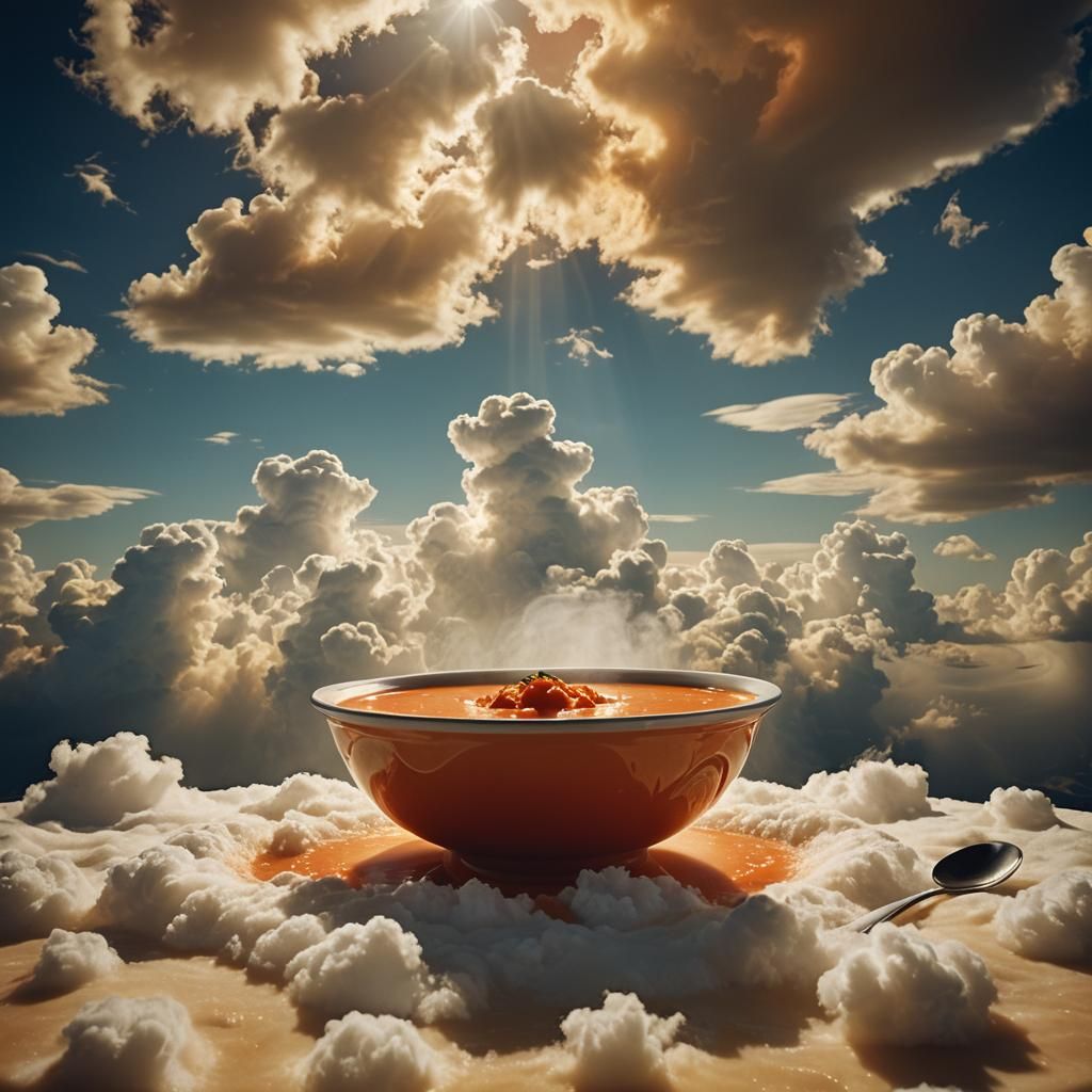 Surreal Tomato Soup with Sky, Dutch Master Lighting