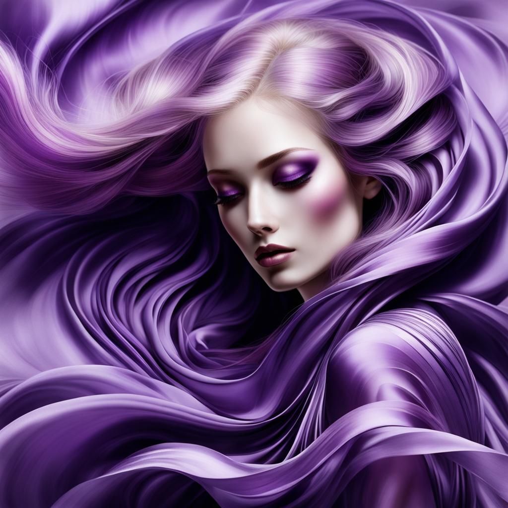 Violet Portrait of Youthful Sadness