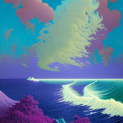 Seafoam Stallions Gallop in Ominous Ocean Waves