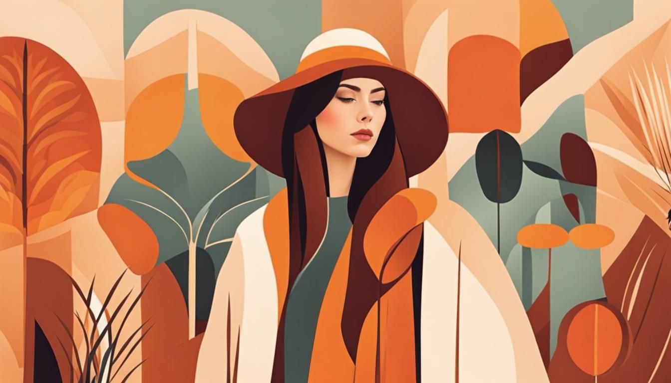 Bohemian Woman in Abstract Minimalist Style