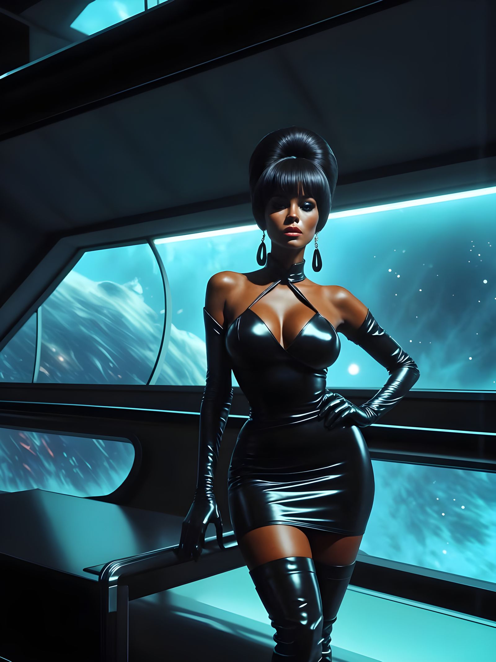 Retro-Futuristic Mod Goddess in Space Age Elegance