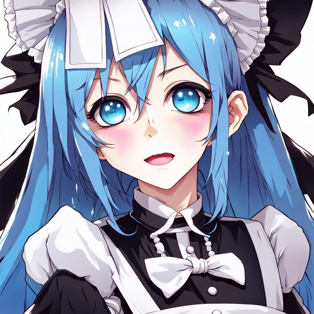 Gothic Manga Maid Portrait in Anime Style