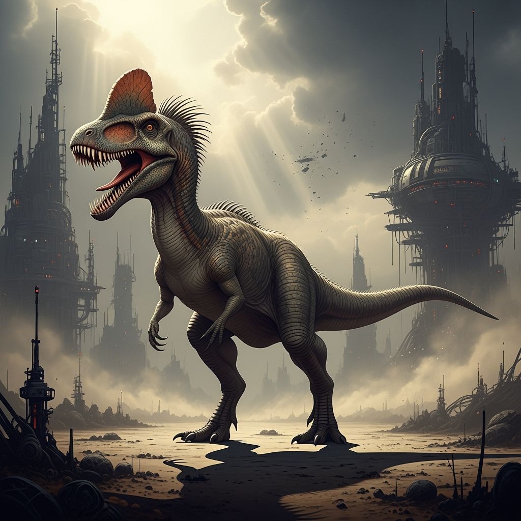 Hybrid Dinosaur: Corythosaurus and T-Rex Fusion