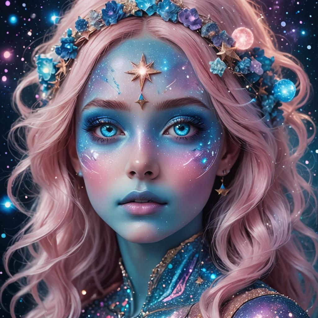 Whimsical StarChild Creates Magical Cosmos in Digital Art