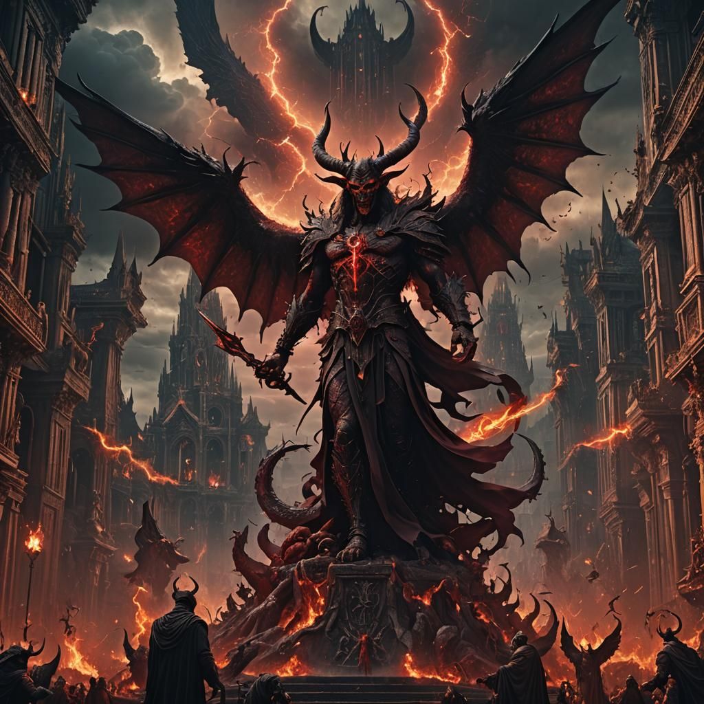 Epic Angelic Satan: Cinematic Digital Matte Painting