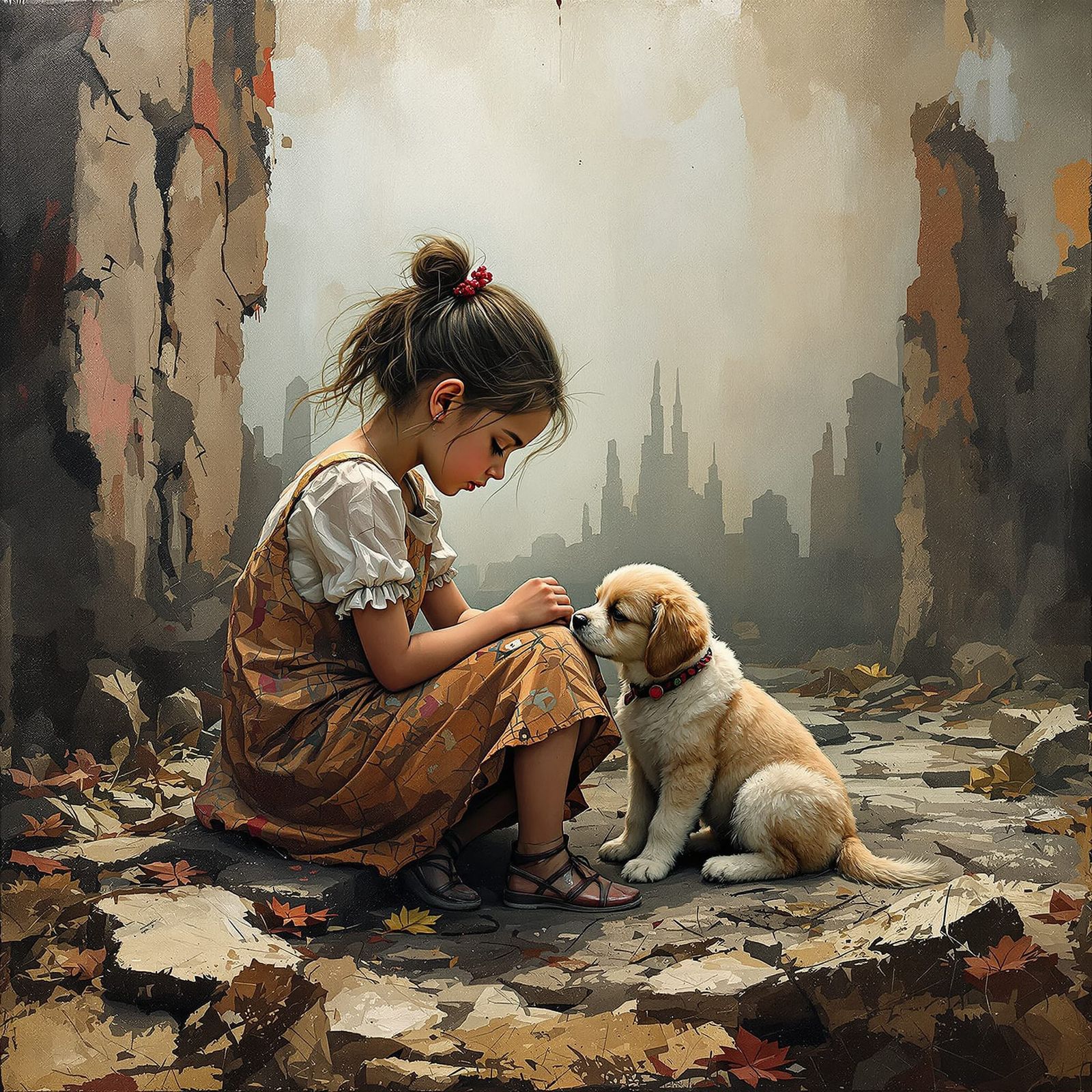 impasto, thick rough grungy brushstrokes, messy thick brushs...