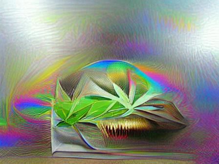 Iridescent Holographic Marijuana in Hyperreal 3D Illustratio...