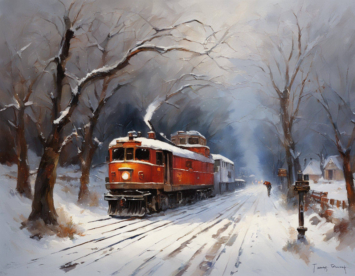 Winter Masterpiece in Oil Painting Style