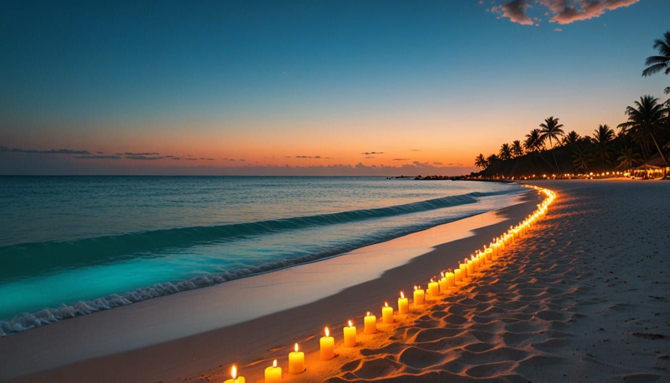 Celestial Beach Celebration in Vibrant Colors