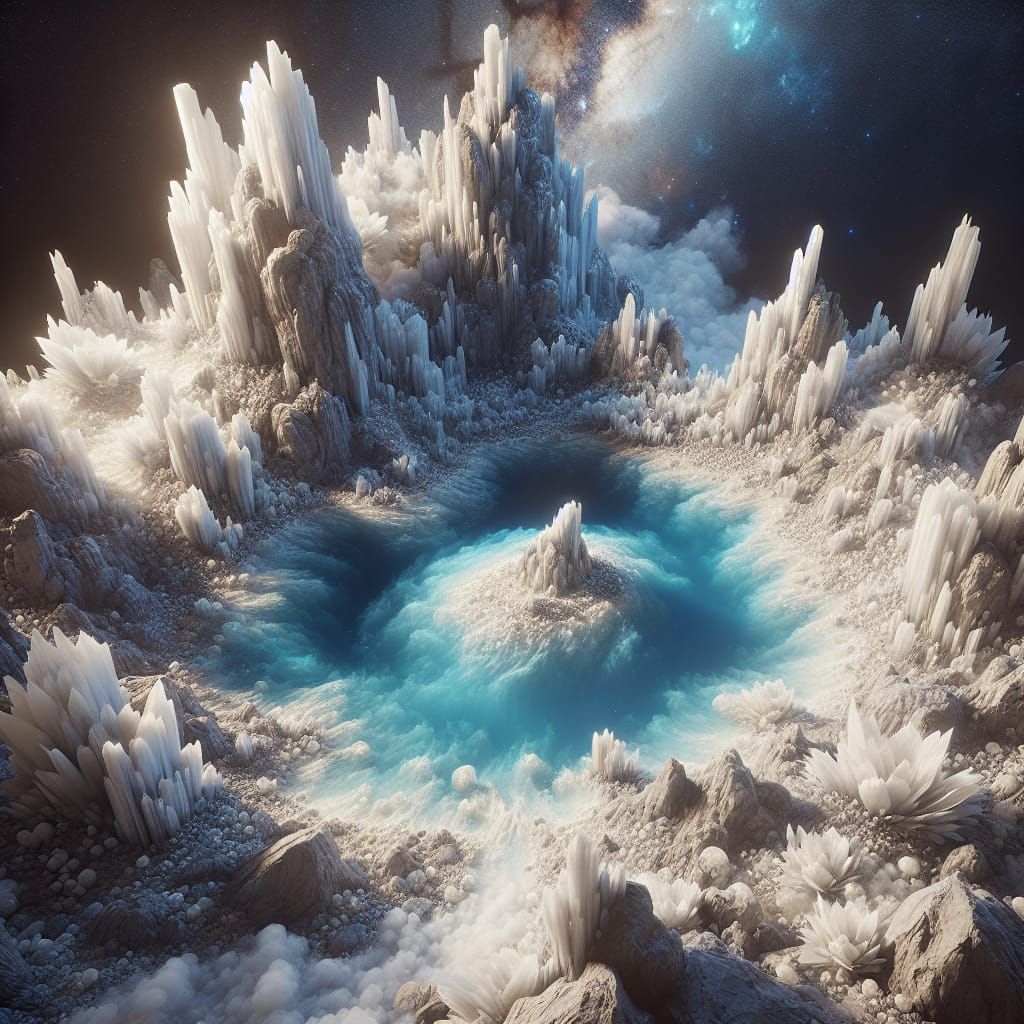 Untouched Crystalline Pool in Detailed Matte Painting