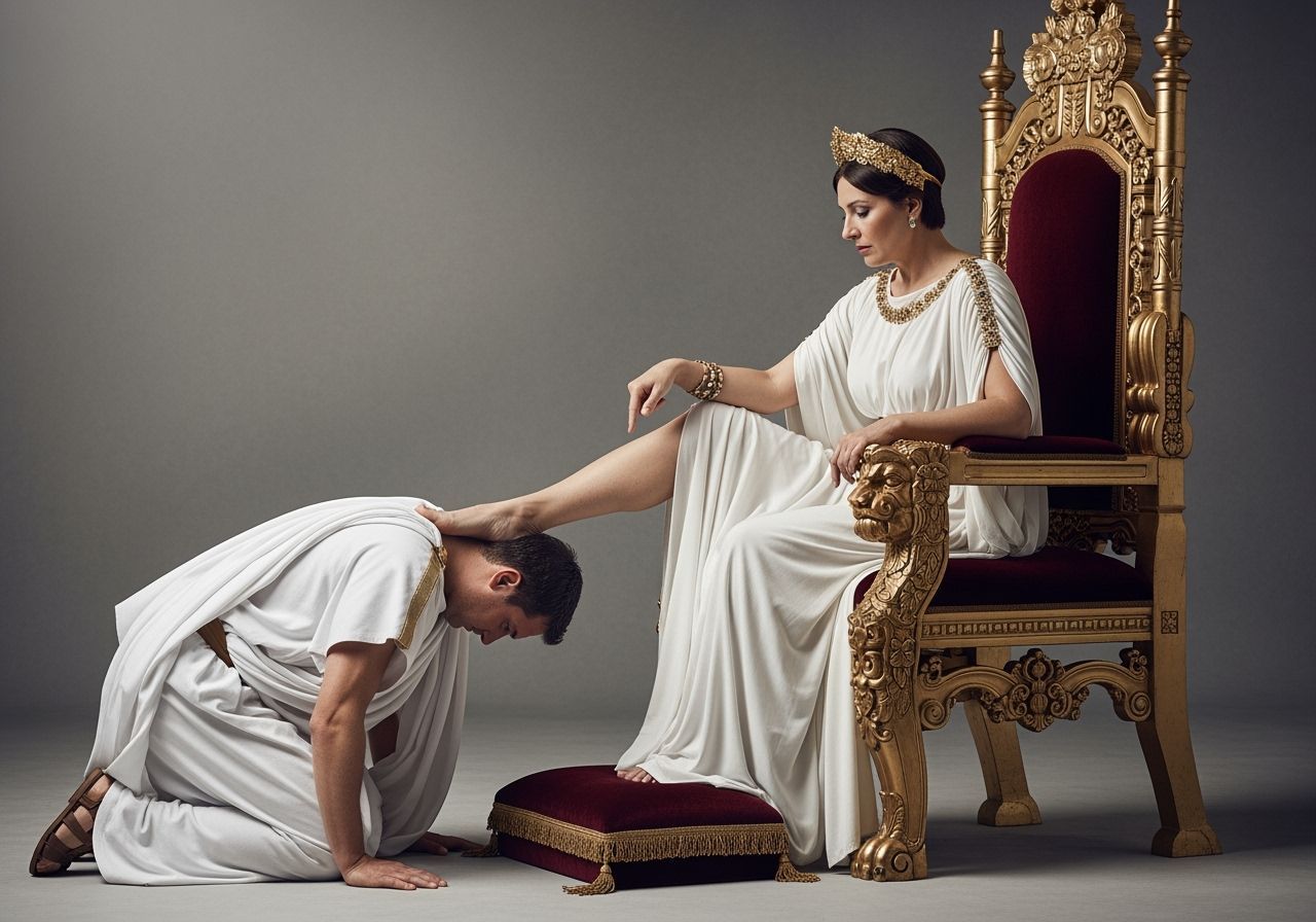 Empress Disdains Kneeling Senator in Dramatic Photo