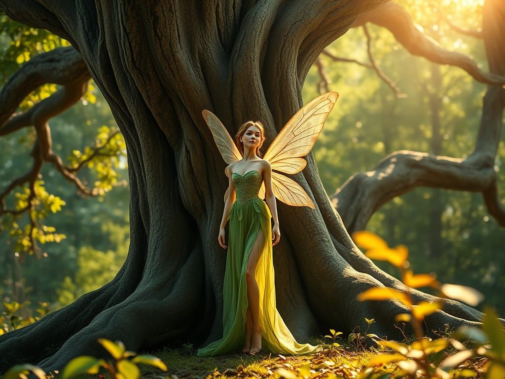 Enchanted Fairy in a Sunlit Forest