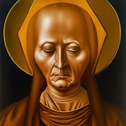 Cursed Saint Chachi Icon in Medieval Style